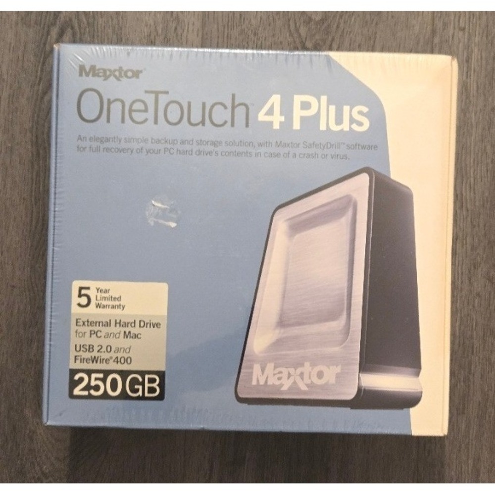 Maxtor OneTouch 4 Plus 250GB External Hard Drive USB 2.0 FireWire Sealed